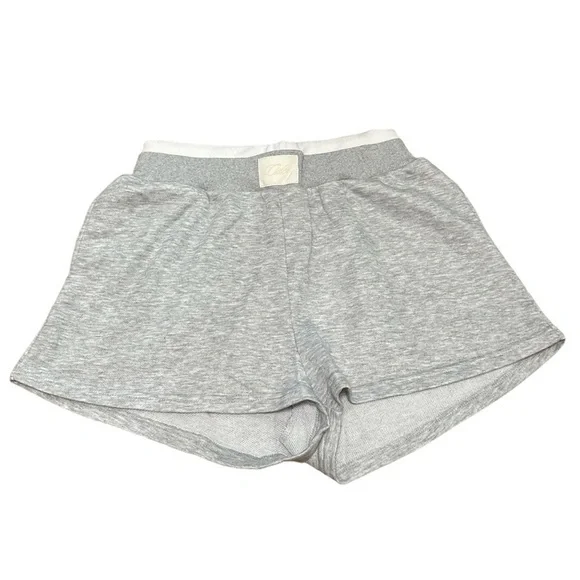 CIDER Terry Mid Waist Solid Pocket Shorts / 2 Colored Band / Gray / Size 6 - Picture 3 of 10